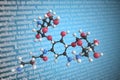 Molecular model of amikacin, 3D rendering Royalty Free Stock Photo