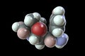 Molecular model of amoxicillin antibiotic, 3d illustration