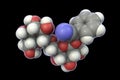 Molecular model of amygdalin, laetrile, vitamin B17, 3d illustration Royalty Free Stock Photo