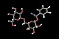 Molecular model of amygdalin, laetrile, vitamin B17, 3d illustration Royalty Free Stock Photo