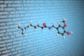 Molecular model of capsaicin, 3D rendering Royalty Free Stock Photo