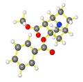 Molecular model of cocaine Royalty Free Stock Photo