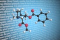 Molecular model of cocaine, 3D rendering Royalty Free Stock Photo