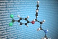 Molecular model of fluoxetine, 3D rendering Royalty Free Stock Photo