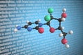 Molecular model of gemcitabine, 3D rendering