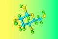 Molecular model of glucose or dextrose, a simple sugar circulates in the blood as blood sugar. Scientific background. 3d