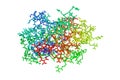 Molecular model of human cathepsin G isolated on white background. Rendering based on protein data bank entry 1cgh