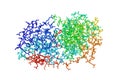 Molecular model of human mitogen activated protein kinase 11(p38 beta) in complex with nilotinib. Rendering