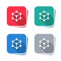 Molecular model icon on square button