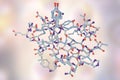 Molecular model of insulin molecule Royalty Free Stock Photo