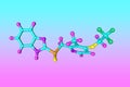 Molecular model of lansoprazole, a medication used to reduce gastric acid secretion and approved for treatment of active gastric