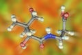 Molecular model of pantothenic acid, vitamin B5