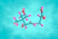 Molecular model of pantothenic acid, vitamin B5, pantothenate, a water-soluble vitamin. Medical background. Scientific Royalty Free Stock Photo