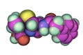 Molecule of penicillin antibiotic Royalty Free Stock Photo