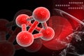 MOLECULAR MODEL in red Royalty Free Stock Photo