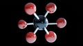 A molecular model of a red and black molecule Royalty Free Stock Photo