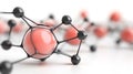 Molecular model with red and black spheres, representing atoms, bonds, chemical structures for scientific visualization Royalty Free Stock Photo