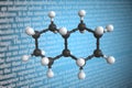 Molecular model of decahydronaphthalene, 3D rendering Royalty Free Stock Photo