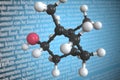 Isoborneol scientific molecular model, 3D rendering Royalty Free Stock Photo