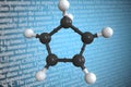 Molecular model of cyclopentadiene, 3D rendering Royalty Free Stock Photo
