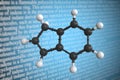 Molecular model of indene, 3D rendering Royalty Free Stock Photo