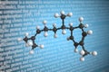 Molecular model of zingiberene, 3D rendering Royalty Free Stock Photo