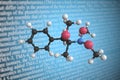 Trimethoxyamphetamine scientific molecular model, 3D rendering Royalty Free Stock Photo