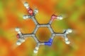 Molecular model of vitamin B6, pyridoxine