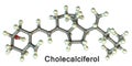 Molecular model of vitamin D3, cholecalciferol