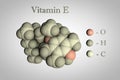 Molecular model of vitamin E, alpha-tocopherol. Scientific background. 3d illustration Royalty Free Stock Photo