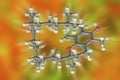 Molecular model of vitamin E, alpha-tocopherol Royalty Free Stock Photo