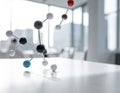 Molecular Model on White Surface representing scientific research and innovation Royalty Free Stock Photo