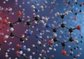 Molecular models are depicted with interconnected spheres of Royalty Free Stock Photo