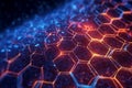 Molecular Network in Hexagonal Nano Grid. Generative AI