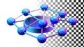 Molecular network, science structure, connection, and chemistry model png transparent image Generative AI Royalty Free Stock Photo
