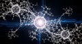 Molecular Neural Network with Glowing Centers abstract Royalty Free Stock Photo