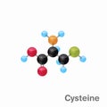 Molecular omposition and structure of Cysteine, Cys, best for books and education Royalty Free Stock Photo