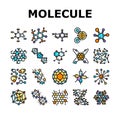 molecular science chemistry atom icons set vector Royalty Free Stock Photo