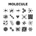 molecular science chemistry atom icons set vector Royalty Free Stock Photo