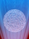 Molecular sphere in blue light rays