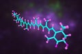 Molecular structure of astaxanthin, keto-carotenoid that responsible of pink-red color of salmon and shrimps