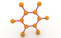Molecular structure of benzene Royalty Free Stock Photo