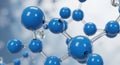 Molecular structure with blue spheres Royalty Free Stock Photo