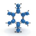 Molecular structure of boron trifluoride etherate complex visualization Royalty Free Stock Photo