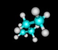 Molecular structure of butane on black Royalty Free Stock Photo