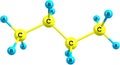 Molecular structure of butane on white Royalty Free Stock Photo