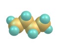 Molecular structure of butane on white Royalty Free Stock Photo