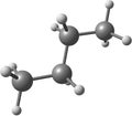 Molecular structure of butane on white Royalty Free Stock Photo