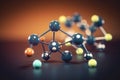 Molecular structure with connections between atoms. Generative AI Royalty Free Stock Photo