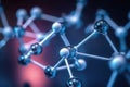 Molecular structure with connections between atoms. Generative AI Royalty Free Stock Photo